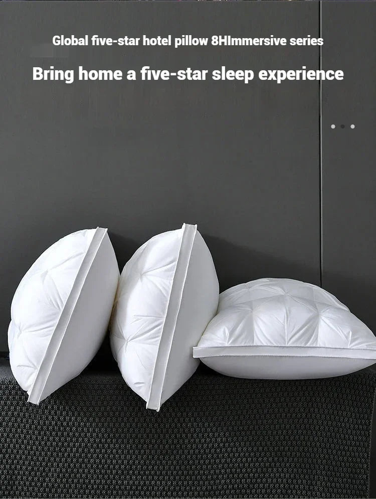 Luxury 5-Star Hotel Pillows – Ultra-Soft 3D Bilateral Design, Washed Solid Color, Comfortable Sleeping Pillows