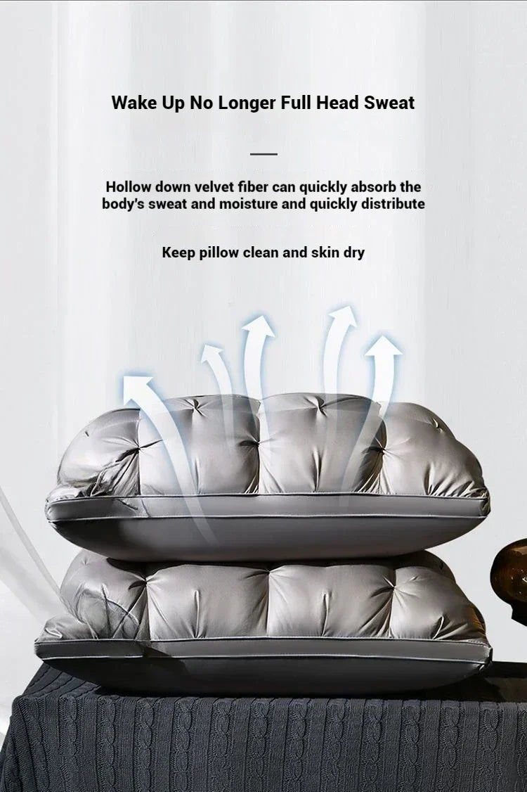 Luxury 5-Star Hotel Pillows – Ultra-Soft 3D Bilateral Design, Washed Solid Color, Comfortable Sleeping Pillows